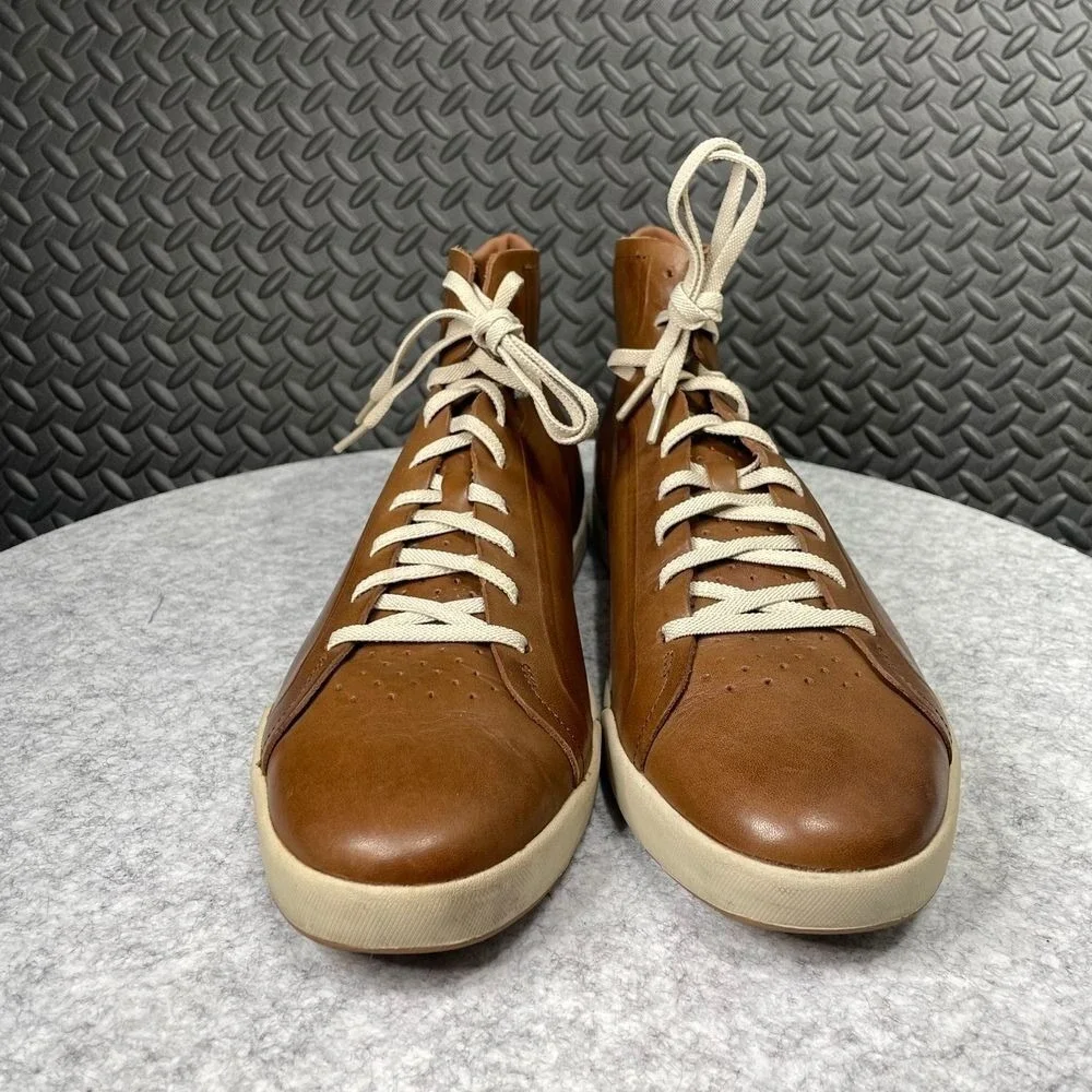 Vintage‎ Rare Nike Air Brown Leather Chukka High Top Elastic Laces Men's Size 13